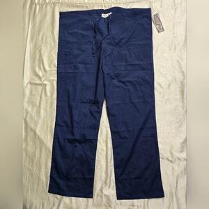 NWT ScrubZone Navy Blue Drawstring Waist Comfy Scrub Pants Unisex Size Large